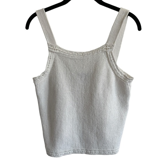 Banana Republic Cropped Sweater Tank, White, Size M - Picture 1 of 6